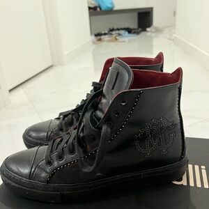 Roberto Cavalli Black High-Top Sneakers